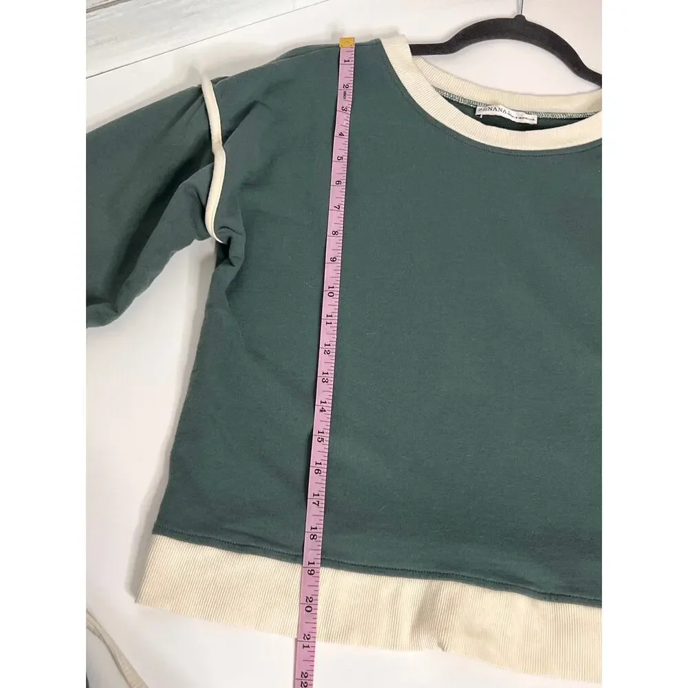 Zenana Matching Lounge Set Size Small Green Sweatshirt Skirt Outfit